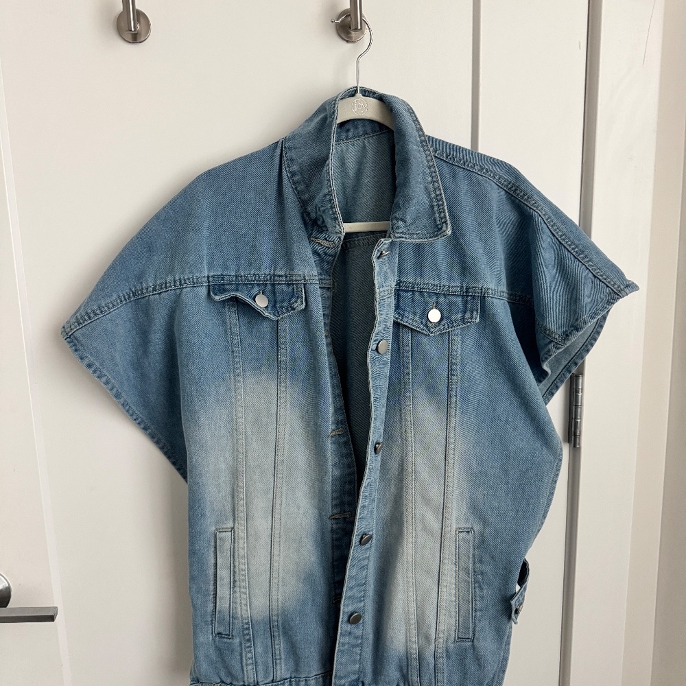 Scacto Denim Wide Fit Sleeveless Cardigan Top and matching jeans, size SMALL - Picture 11 of 13
